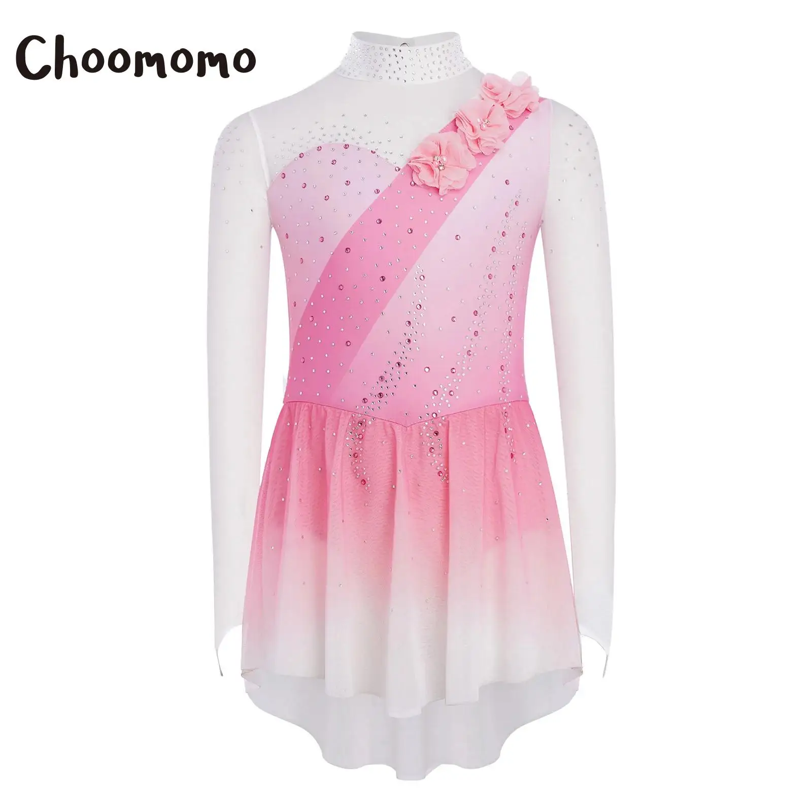 Figure Skating Dress for Girls Ballet Gymnastics Leotard Sheer Mesh Long Sleeves Flowers Rhinestone Gradient Color Dance Costume
Figure Skating Dress for Girls Ballet Gymnastics Leotard Sheer Mesh Long Sleeves Flowers Rhinestone Gradient Color Dance Costume