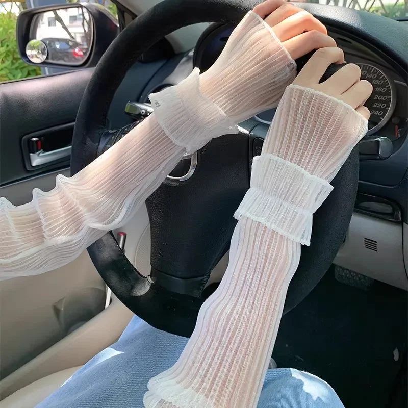 Lace Ruffled Ice Silk Arm Sleeves Hot Sale UV Protection Sun Sleeves Soft Breathable Arm Warmers for Sweet Women Summer Daily
Lace Ruffled Ice Silk Arm Sleeves Hot Sale UV Protection Sun Sleeves Soft Breathable Arm Warmers for Sweet Women Summer Daily