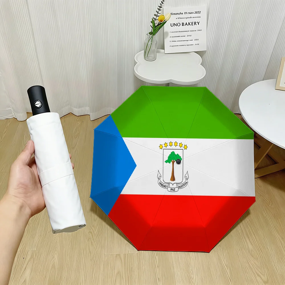 Equatorial Guinea National Flag Green White Red Blue Triangle Coat of Arms Print Auto Folding Umbrella Waterproof Windproof Comp
Equatorial Guinea National Flag Green White Red Blue Triangle Coat of Arms Print Auto Folding Umbrella Waterproof Windproof Comp