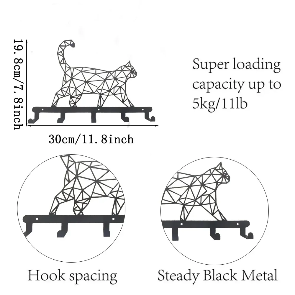 CIFBUY Decoration Metal Hollowed Cat Pattern Key Holder Wall Mounted Key Rack Hook Household Wall Hanging Decoration Organizer R
CIFBUY Decoration Metal Hollowed Cat Pattern Key Holder Wall Mounted Key Rack Hook Household Wall Hanging Decoration Organizer R