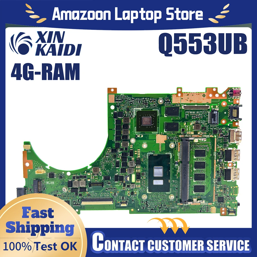For ASUS Q553U Q553UQ Laptop Mainboard Q553UB i7-6500U CPU GT940M-V2G GPU 4G RAM Motherboard 100% Tested VivoBook 15 Q553 S551L
For ASUS Q553U Q553UQ Laptop Mainboard Q553UB i7-6500U CPU GT940M-V2G GPU 4G RAM Motherboard 100% Tested VivoBook 15 Q553 S551L