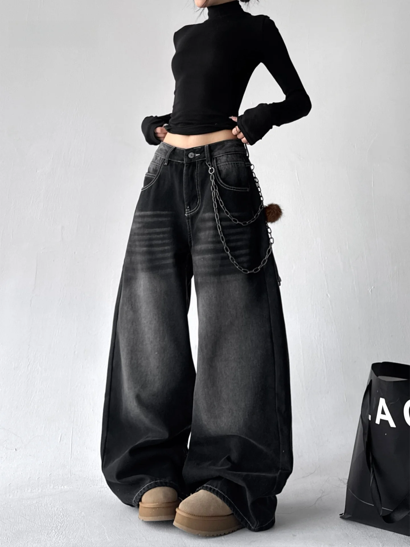 Vintage Fce Lined Wide Leg Denim Jeans High Waist Loose Floor Length Bla ey Straight Cut Long Trousers for Women
Vintage Fce Lined Wide Leg Denim Jeans High Waist Loose Floor Length Bla ey Straight Cut Long Trousers for Women