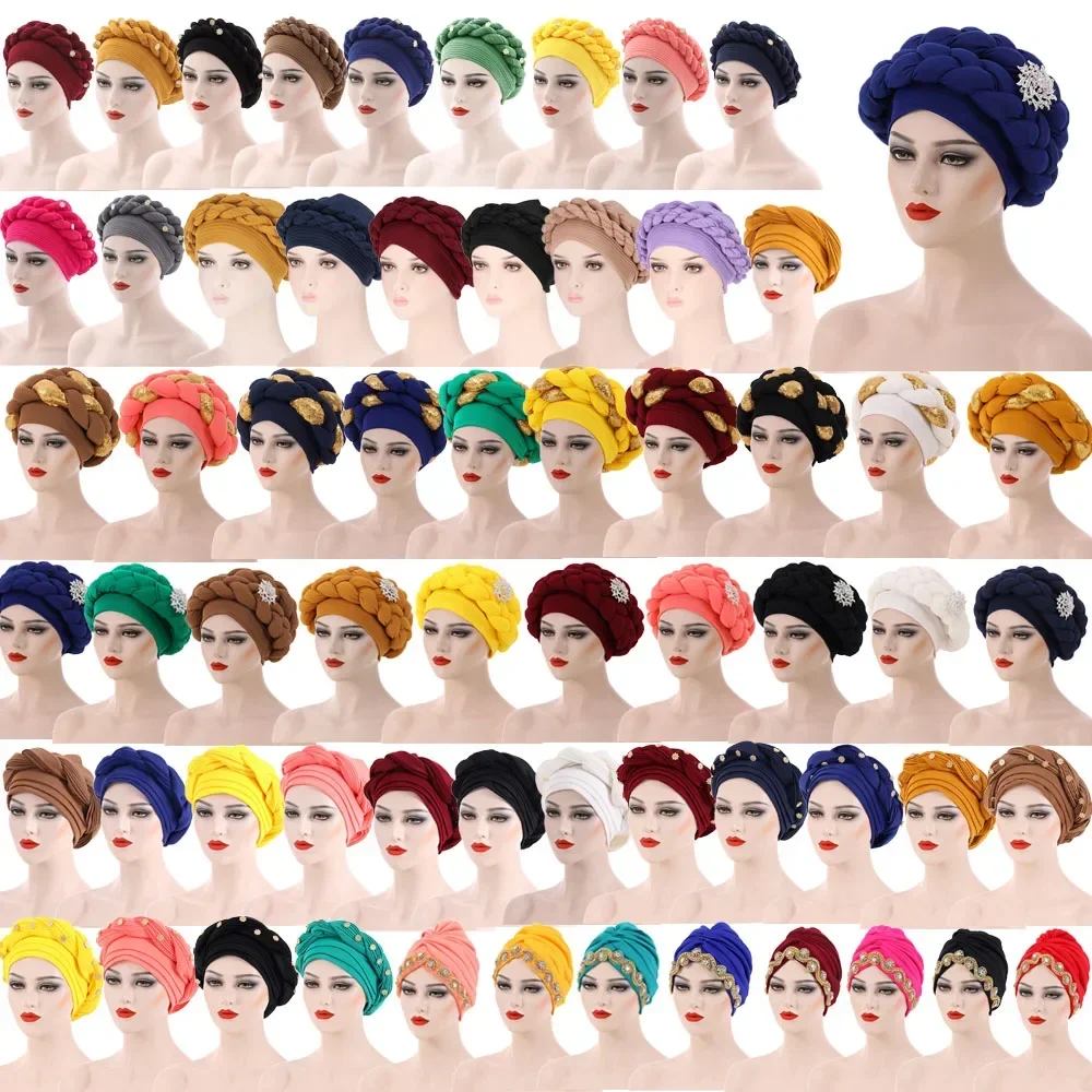 Latest African Auto Geles Headtie Already Made Headties Braids Turban Chemo Cap Auto Gele Women Ready Female Headwrap Hat Bonnet
Latest African Auto Geles Headtie Already Made Headties Braids Turban Chemo Cap Auto Gele Women Ready Female Headwrap Hat Bonnet