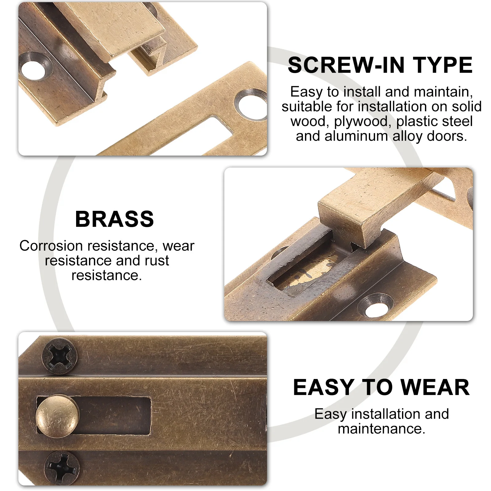 2pcs Bronze High Grade Brass Flush Bolt For French Door Sliding Door Gate Latch Level Bolt Slide Lock Durable Handle Hardware
2pcs Bronze High Grade Brass Flush Bolt For French Door Sliding Door Gate Latch Level Bolt Slide Lock Durable Handle Hardware