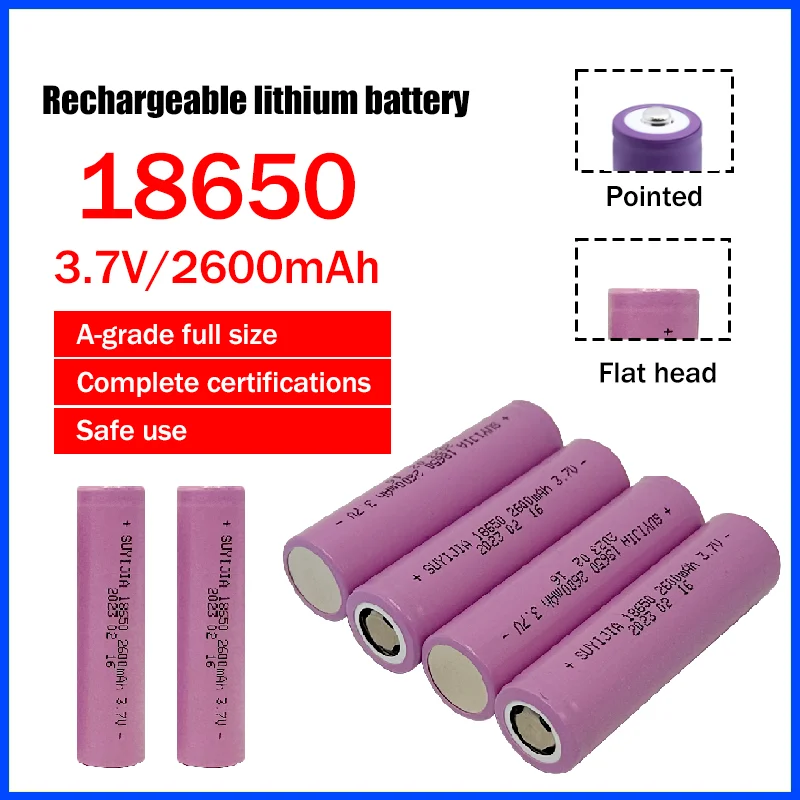 18650 3.7V 2600mAh rechargeable lithium battery suitable for mouse intercom Bluetooth speaker massager small fan game machine
18650 3.7V 2600mAh rechargeable lithium battery suitable for mouse intercom Bluetooth speaker massager small fan game machine