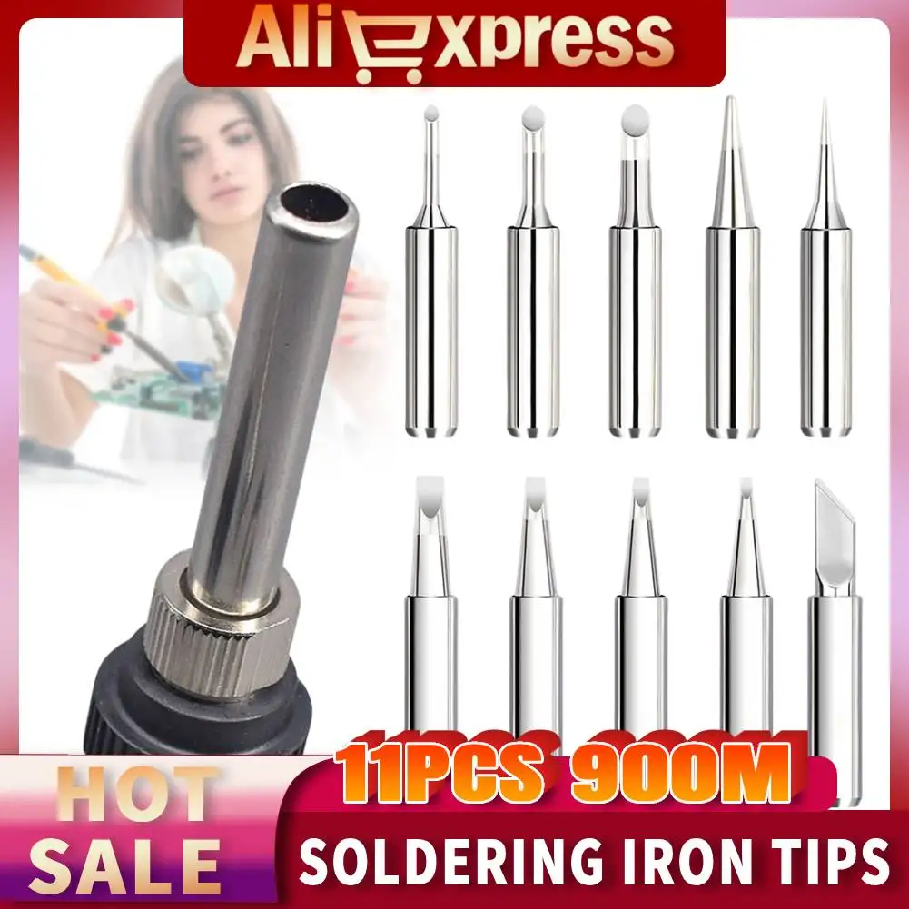 11 Pcs Replaceable Solder Iron Tip Kit W/ Welding Sleeve 900M Lead-Free Soldering Tip Soldering Iron Head Welding Station Tools
11 Pcs Replaceable Solder Iron Tip Kit W/ Welding Sleeve 900M Lead-Free Soldering Tip Soldering Iron Head Welding Station Tools