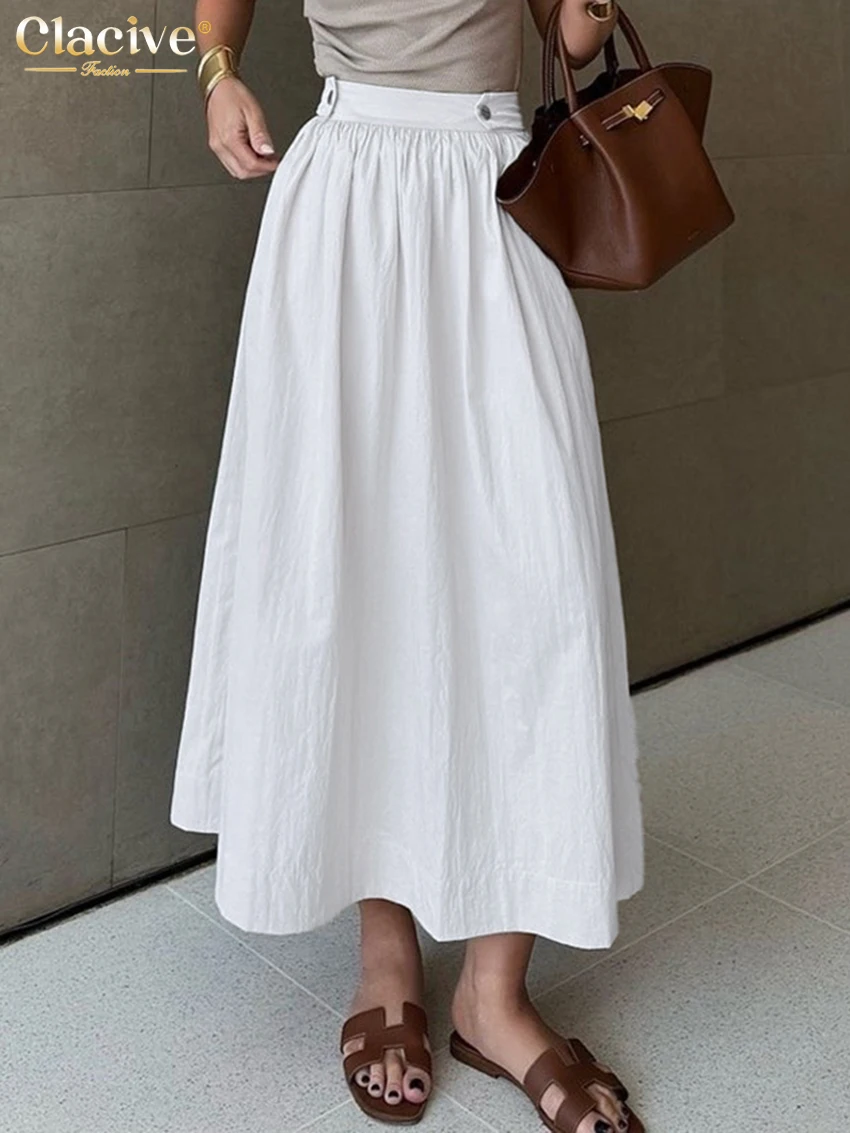 Clacive Fashion Loose White Women's Skirt 2025 Casual High Waist Long Skirts Elegant Classic Solid Pleated Skirt Female Clothing
Clacive Fashion Loose White Women's Skirt 2025 Casual High Waist Long Skirts Elegant Classic Solid Pleated Skirt Female Clothing