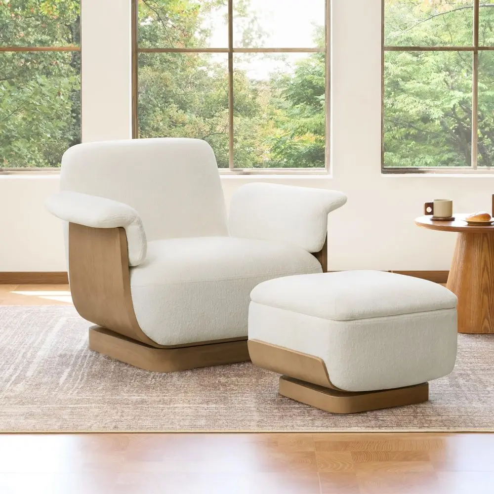 Fabric Swivel Chair with Storage Ottoman, Modern Living Room Accent Chair with Lounge Seat for Bedroom, Office, Cream
Fabric Swivel Chair with Storage Ottoman, Modern Living Room Accent Chair with Lounge Seat for Bedroom, Office, Cream