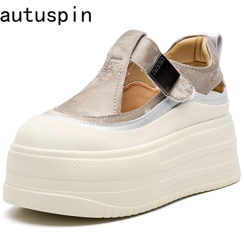 AUTUSPIN 7cm Flats Platform Sandals Women Summer Fashion Genuine Leather Shoes 2025 Ladies Hollow Out Lightweight Chunky Shoes
AUTUSPIN 7cm Flats Platform Sandals Women Summer Fashion Genuine Leather Shoes 2025 Ladies Hollow Out Lightweight Chunky Shoes