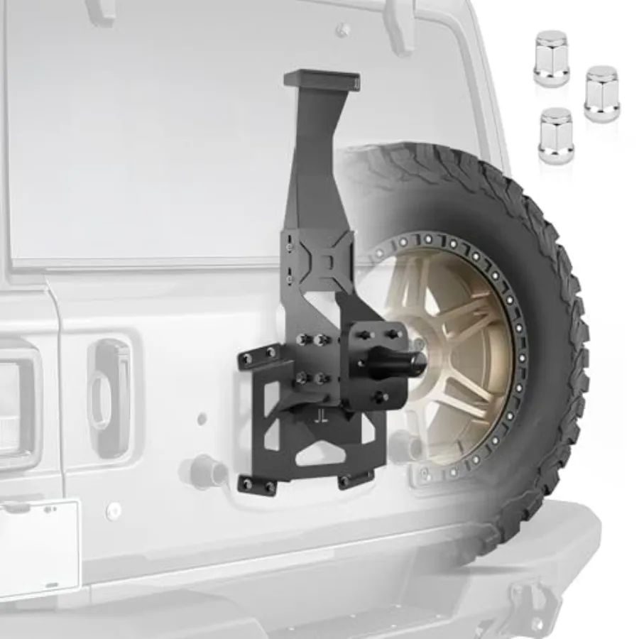 Heavy Duty JL Spare Tire Carrier for 2018-2025, Steel Aluminum Construction, Black Powder Coated, Reuses Factory 3rd Brake Ligh
Heavy Duty JL Spare Tire Carrier for 2018-2025, Steel Aluminum Construction, Black Powder Coated, Reuses Factory 3rd Brake Ligh