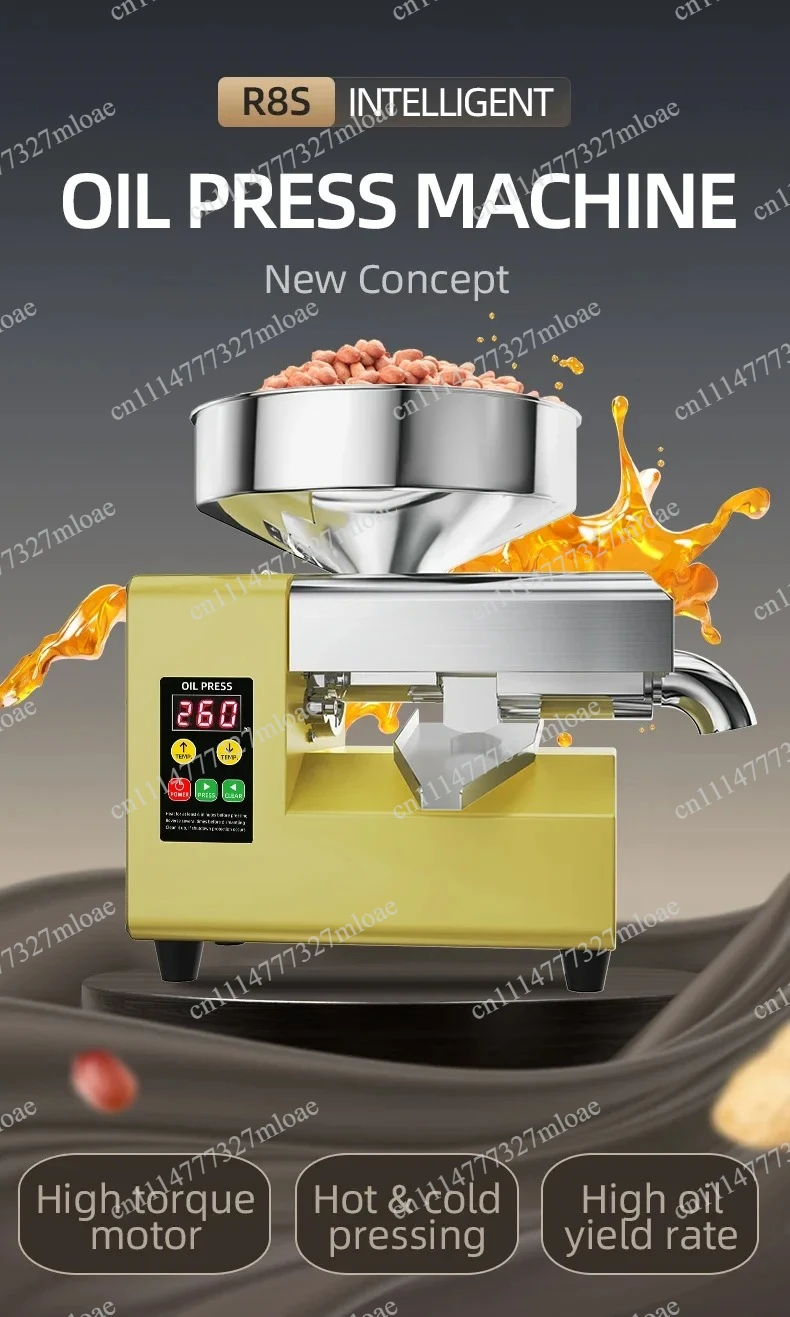 Stainless steel household automatic electric oil press, cold/hot press oil press peanut/sesame/coconut/olive extract
Stainless steel household automatic electric oil press, cold/hot press oil press peanut/sesame/coconut/olive extract