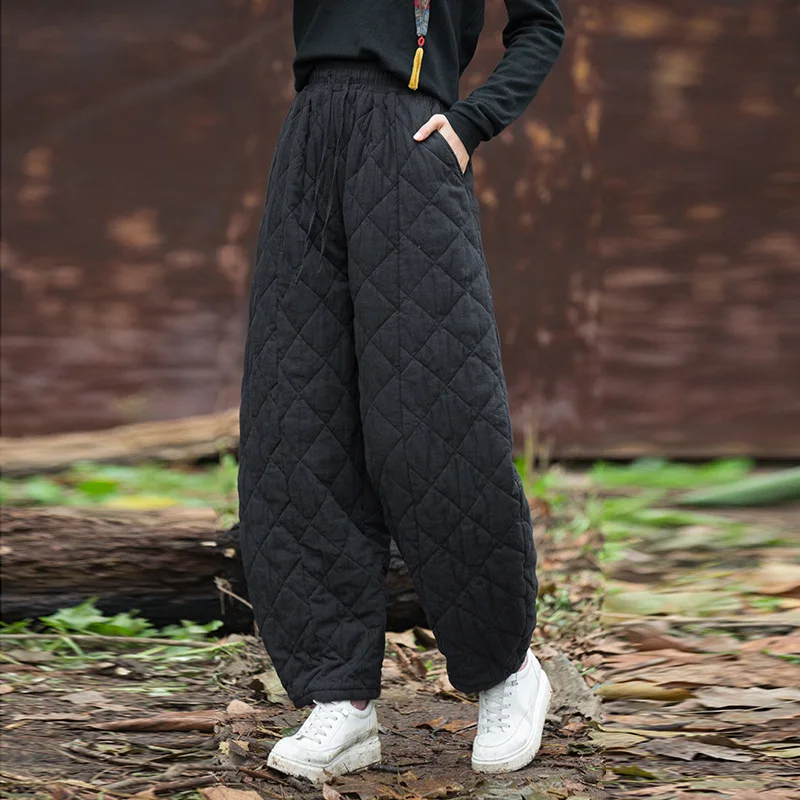 Winter Warm 100% Cotton Pants Women's New Quilted Thicken Pattern Dad Pants Harajuku Literary Loose All-match Harem Pants Women
Winter Warm 100% Cotton Pants Women's New Quilted Thicken Pattern Dad Pants Harajuku Literary Loose All-match Harem Pants Women
