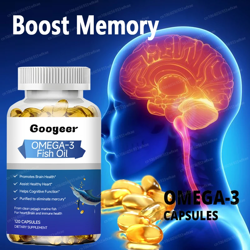 120Capsules Omega-3 Fish Oil Supplement High in EPA + DHA for Heart, Brain and Immune Support
120Capsules Omega-3 Fish Oil Supplement High in EPA + DHA for Heart, Brain and Immune Support