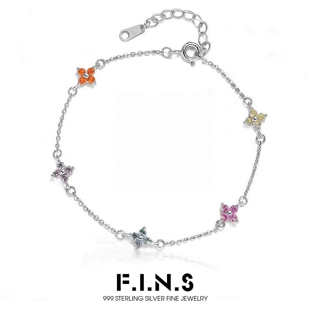 F.I.N.S S999 Sterling Silver Zircon Flower Bracelets For Women CZ Four-Leaf Charm Chain Bracelet Party Wedding Fine Jewelry
F.I.N.S S999 Sterling Silver Zircon Flower Bracelets For Women CZ Four-Leaf Charm Chain Bracelet Party Wedding Fine Jewelry