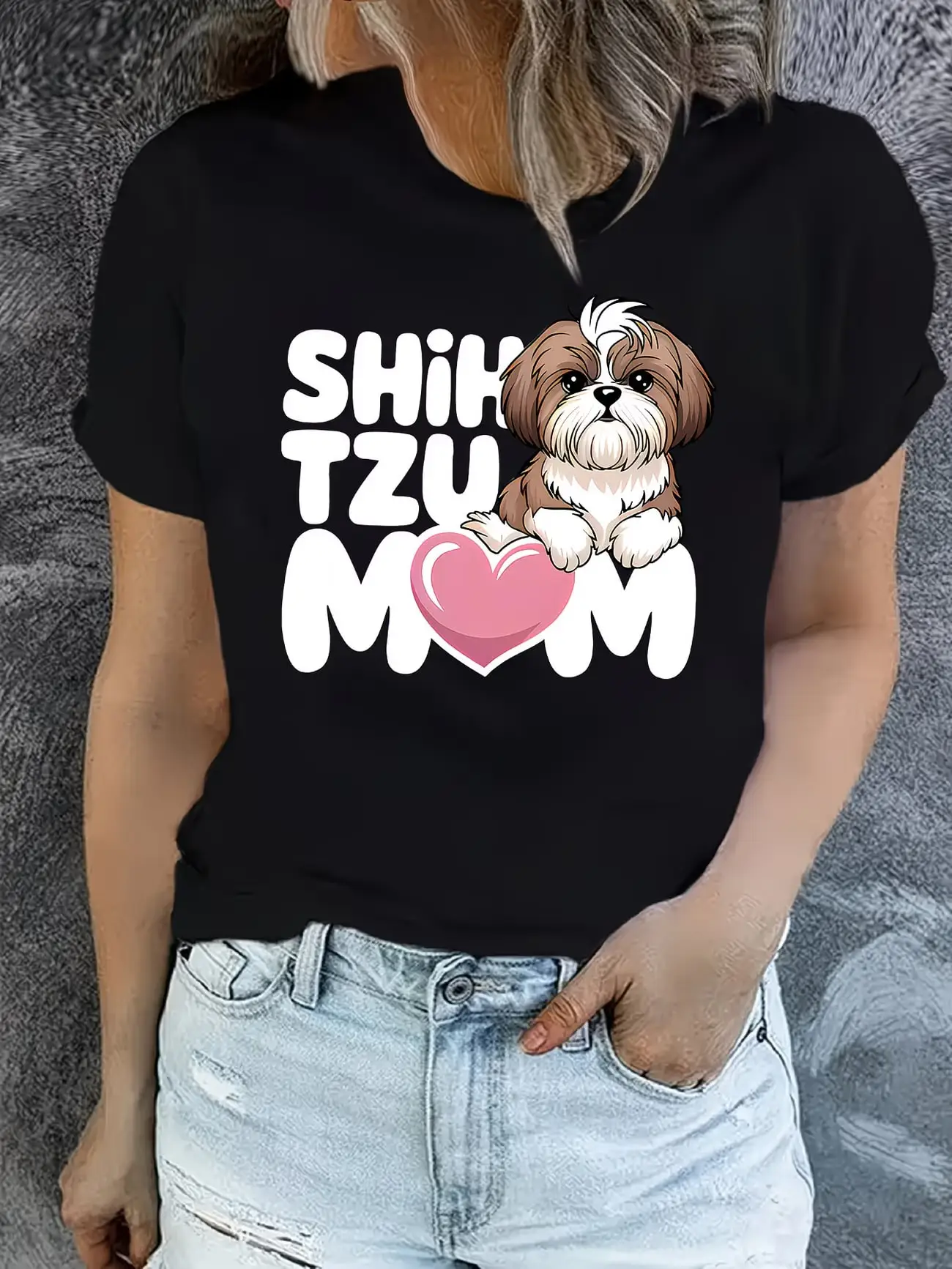 Plus size women's short sleeve T-shirt Shih Tzu Mom Dog Heart Everyday comfortable and versatile style summer outfits women's
Plus size women's short sleeve T-shirt Shih Tzu Mom Dog Heart Everyday comfortable and versatile style summer outfits women's