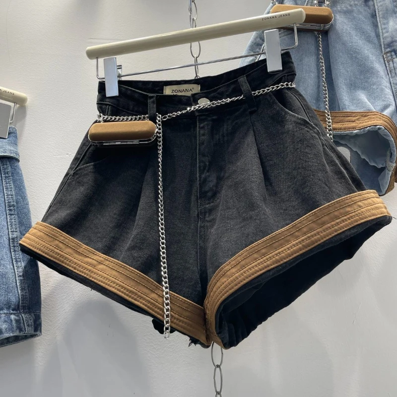 New Korean Style High-waisted Large-size Denim Shorts for Women in Summer 
New Korean Style High-waisted Large-size Denim Shorts for Women in Summer