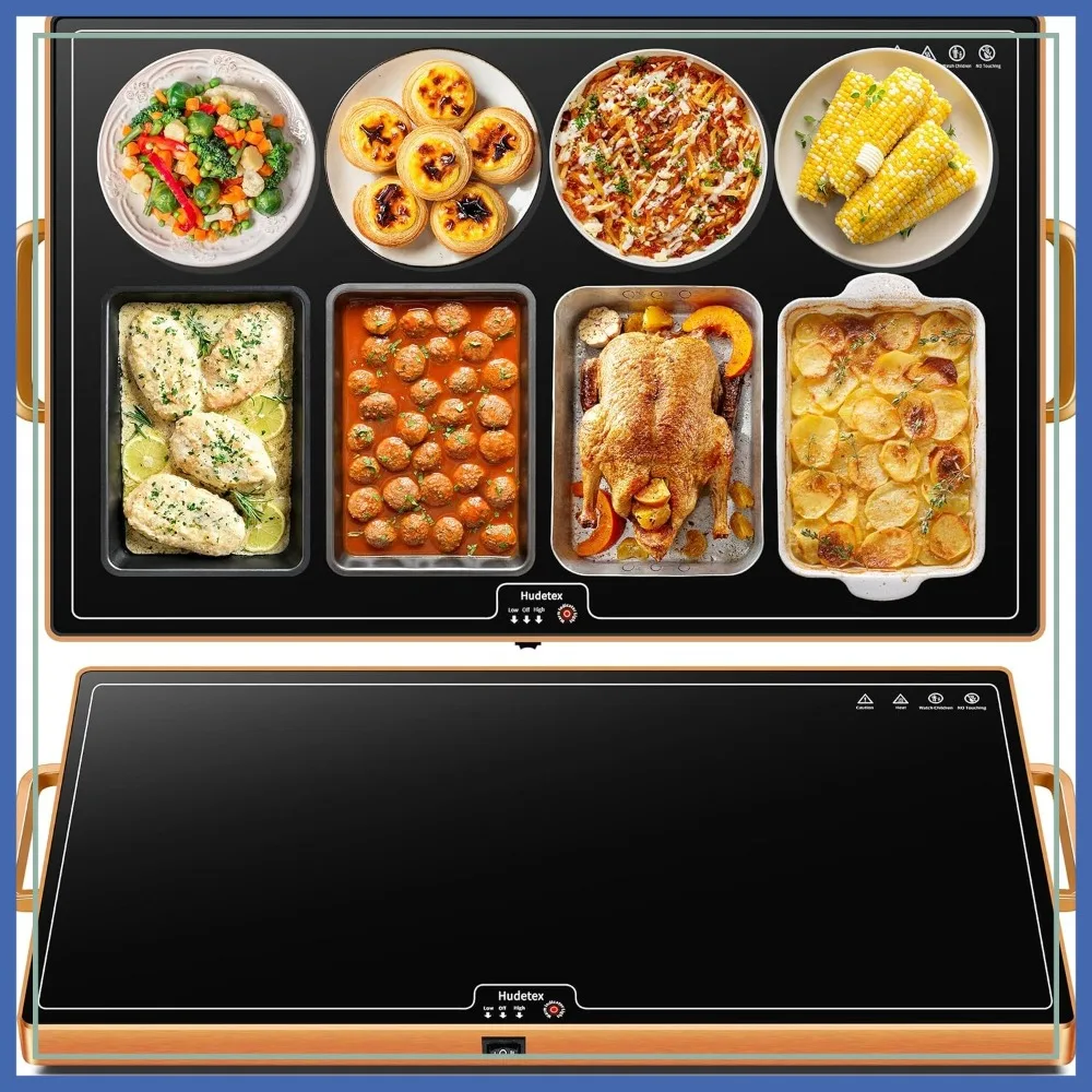 Electric Warming Mat for Food, XXL 32x18, Buffet Party Warmer, Temperature Control, Tempered Glass Top, Black
Electric Warming Mat for Food, XXL 32x18, Buffet Party Warmer, Temperature Control, Tempered Glass Top, Black