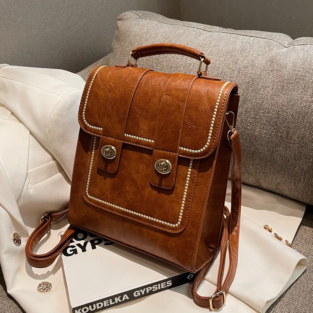 Hifashion Retro Leather Women Backpack 2024 Trend Designer Large Capacity Ladies Travel Bagpack School Bags For College Girls
Hifashion Retro Leather Women Backpack 2024 Trend Designer Large Capacity Ladies Travel Bagpack School Bags For College Girls