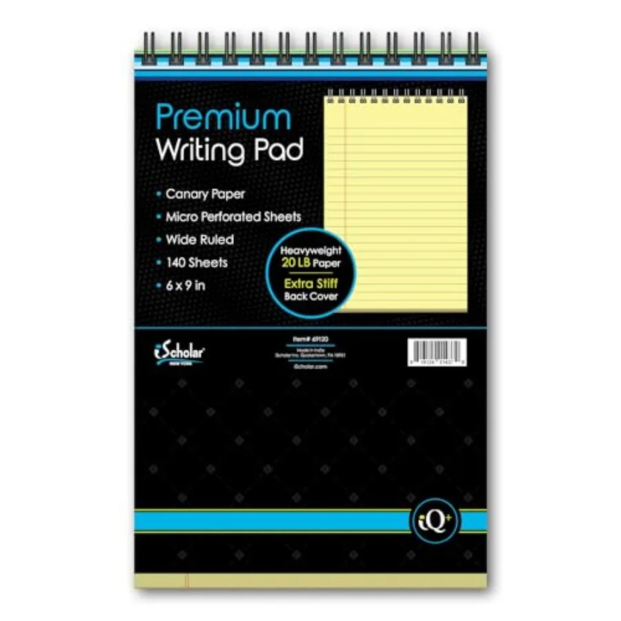 iQ+ Premium Writing Pad Canary 6" x 9" 140 Sheets Double-Wire 69120
iQ+ Premium Writing Pad Canary 6" x 9" 140 Sheets Double-Wire 69120