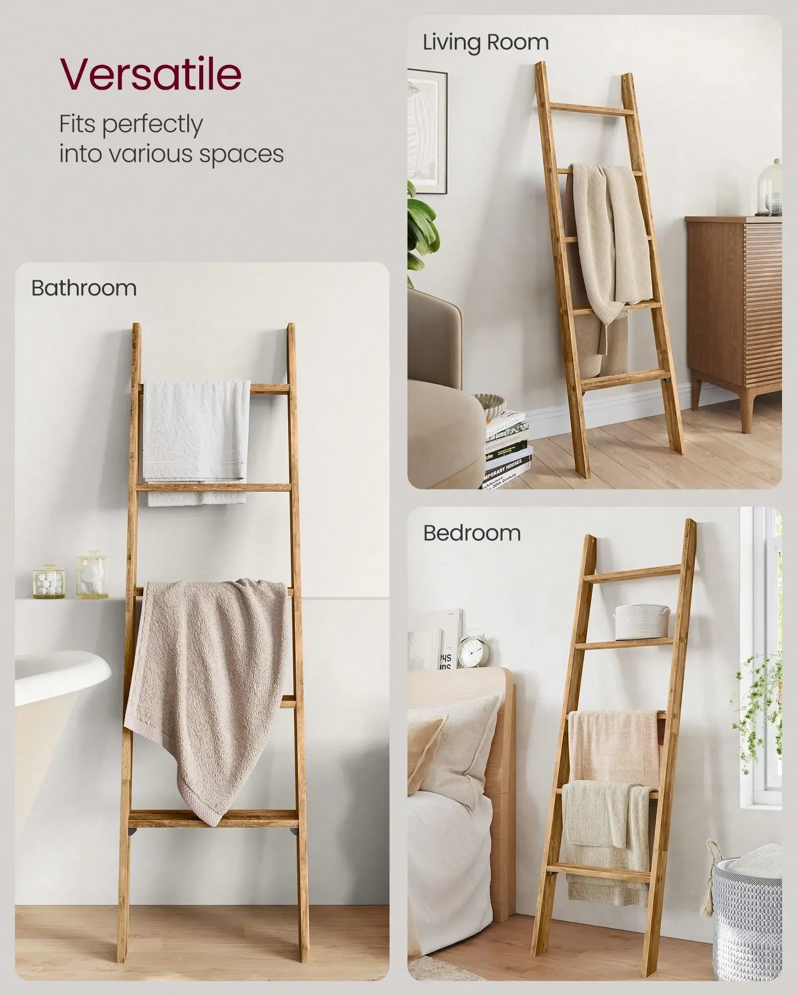 Blanket Ladder Decorative Farmhouse For The Living Room, 5-Tier Ladder Shelf, Ladder Rack For Storage And Decor, Honey B
Blanket Ladder Decorative Farmhouse For The Living Room, 5-Tier Ladder Shelf, Ladder Rack For Storage And Decor, Honey B