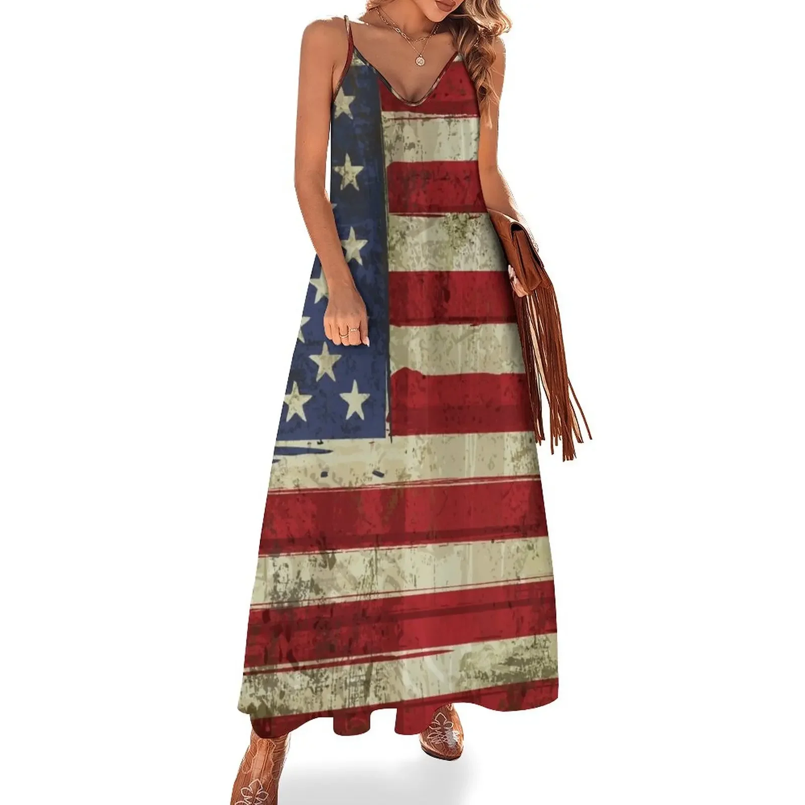 Grunge Flag Of US Sleeveless Dress women's summer jumpsuit Women long dress summer dress women 2025
Grunge Flag Of US Sleeveless Dress women's summer jumpsuit Women long dress summer dress women 2025