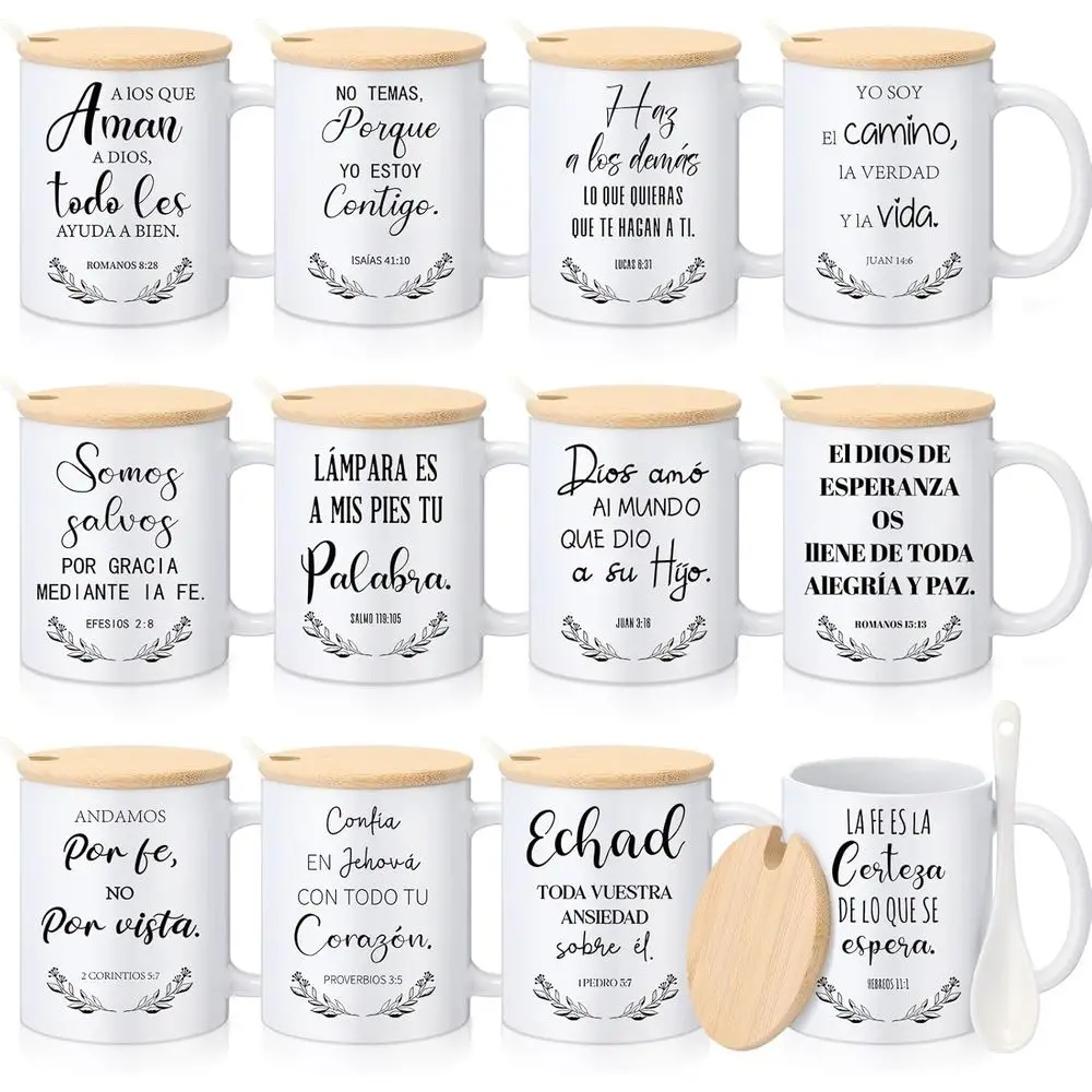 12 Pack Christian Mother's Day Mugs - 12oz Bible Verses, with Lid, Handle, and Spoon
12 Pack Christian Mother's Day Mugs - 12oz Bible Verses, with Lid, Handle, and Spoon