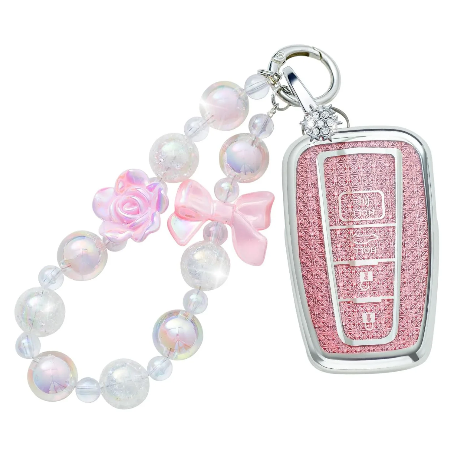 Трансграничный популярный хрустально-розовый чехол для ключей от машины, чехол для ключей от машины, браслет, брелок. 
Трансграничный популярный хрустально-розовый чехол для ключей от машины, чехол для ключей от машины, браслет, брелок.