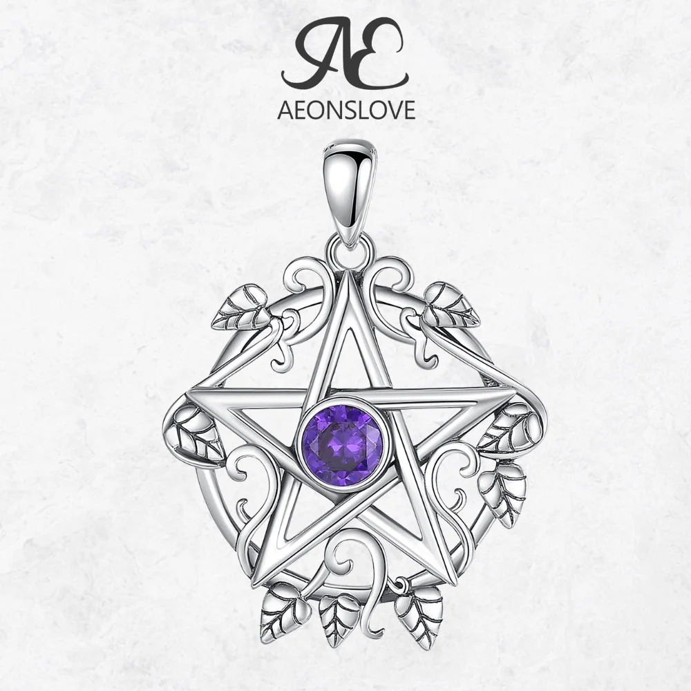 AEONSLOVE 925 Sterling Silver Wicca Pentagram Necklace Zircon Vine Pentacle Pendant Pagan Jewelry Spiritual Gift for Men Women 
AEONSLOVE 925 Sterling Silver Wicca Pentagram Necklace Zircon Vine Pentacle Pendant Pagan Jewelry Spiritual Gift for Men Women