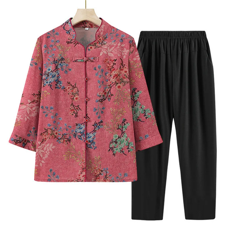 XL-5XL Night Wear Woman Pajama Sets Middle Aged Mother 3/4 Sleeve Trousers Suit Spring Autumn Home Wear Clothing Outside Pijama
XL-5XL Night Wear Woman Pajama Sets Middle Aged Mother 3/4 Sleeve Trousers Suit Spring Autumn Home Wear Clothing Outside Pijama