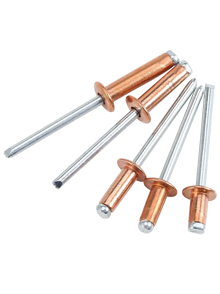 Copper Dome Head Open Type Blind Rivet, M2.4-M4.8 Core Pulling Pop Rivet, Self Plugging Pull Type Fastener
Copper Dome Head Open Type Blind Rivet, M2.4-M4.8 Core Pulling Pop Rivet, Self Plugging Pull Type Fastener