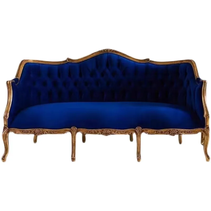 Carved imitation single and double three-person sofa French villa luxury living room furniture
Carved imitation single and double three-person sofa French villa luxury living room furniture