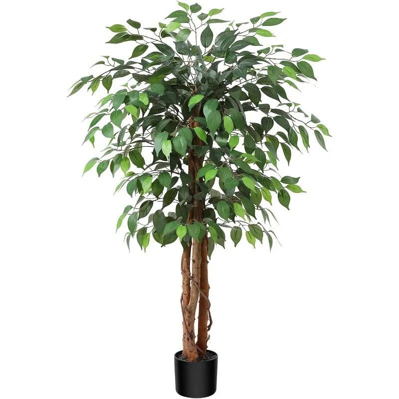 4FT Artificial Ficus Tree with Natural Wood Trunk and Realistic Leaves, Silk Faux Ficus Tree for Home Decor Indoor, Tall Green
4FT Artificial Ficus Tree with Natural Wood Trunk and Realistic Leaves, Silk Faux Ficus Tree for Home Decor Indoor, Tall Green