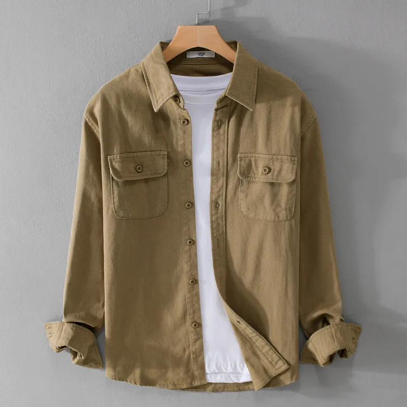 Thick Long Sleeve Cotton Work Shirt Men's Outerwear Autumn New Style Pocket Loose Fit American Style Casual Shirt
Thick Long Sleeve Cotton Work Shirt Men's Outerwear Autumn New Style Pocket Loose Fit American Style Casual Shirt