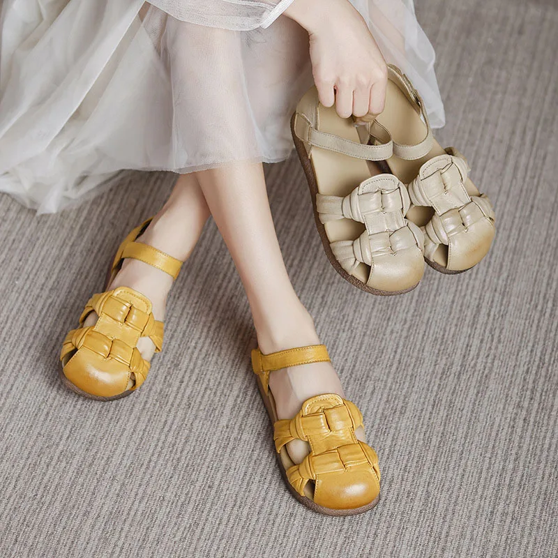 XMWRLW 2026 Summer Women Flat Sandals Shoes Genuine Leather Retro Style Solid Color Ladies Summer Sandals Shoes Non Slip Sandal
XMWRLW 2026 Summer Women Flat Sandals Shoes Genuine Leather Retro Style Solid Color Ladies Summer Sandals Shoes Non Slip Sandal