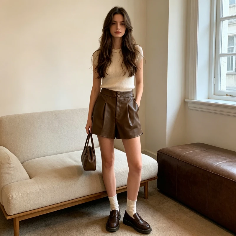 Pu Short Pant Women Slim Fit Elastic Waist Straight Trousers Two Buttons Y2k Streetwear Elegant Splice Sexy Party Night summer
Pu Short Pant Women Slim Fit Elastic Waist Straight Trousers Two Buttons Y2k Streetwear Elegant Splice Sexy Party Night summer