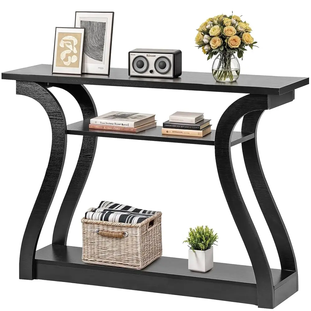 47 H Wood Console Table, 3 Tier Long Side Table With Curved Legs, Narrow Sofa Table Wall Table For Hallways, Living Rooms,
47 H Wood Console Table, 3 Tier Long Side Table With Curved Legs, Narrow Sofa Table Wall Table For Hallways, Living Rooms,