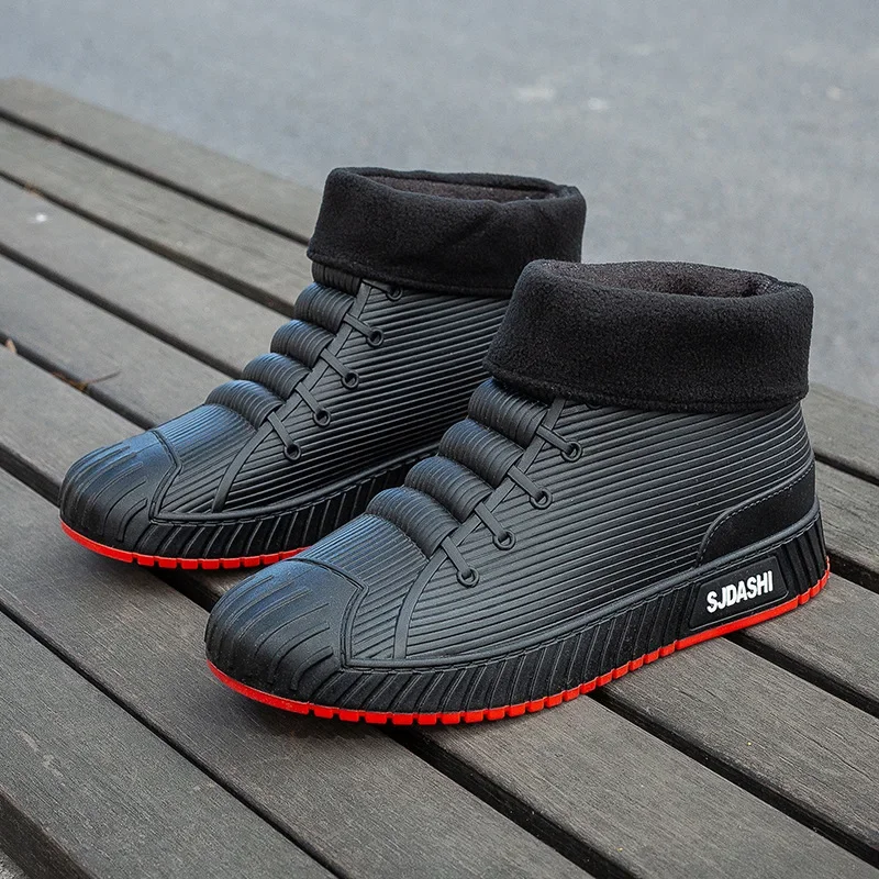 New Rubber Men Rain Boots Fashion Slip on Mid-calf Gumboots Men on-slip Fishing Shoe Platform Outdoor Men dsankle pvc rain shoes
New Rubber Men Rain Boots Fashion Slip on Mid-calf Gumboots Men on-slip Fishing Shoe Platform Outdoor Men dsankle pvc rain shoes