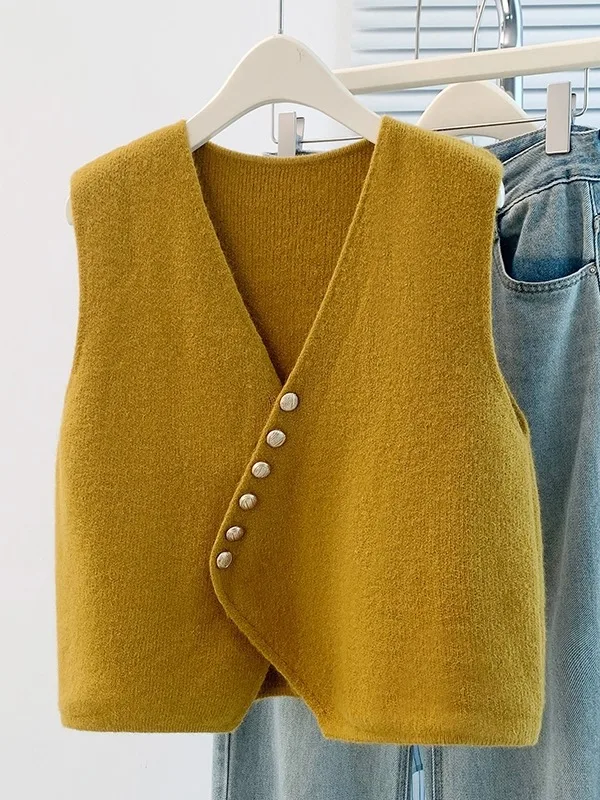 Женский вязаный жилет-кардиган в стиле кэжуал, модный, стройнящий, для многослойных образов, из хлопка (70%) и других тканей (30%)
Женский вязаный жилет-кардиган в стиле кэжуал, модный, стройнящий, для многослойных образов, из хлопка (70%) и других тканей (30%)