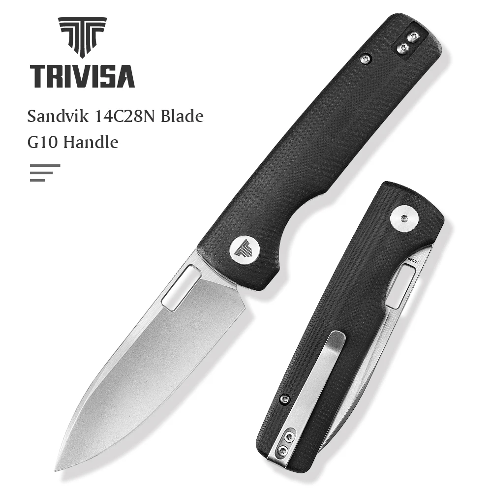 TRIVISA Sabretooth EDC Pocket Folding Knife 14C28N Blade G10 Handle for Camping Outdoor Hunting Hand tools,Gift for Men
TRIVISA Sabretooth EDC Pocket Folding Knife 14C28N Blade G10 Handle for Camping Outdoor Hunting Hand tools,Gift for Men