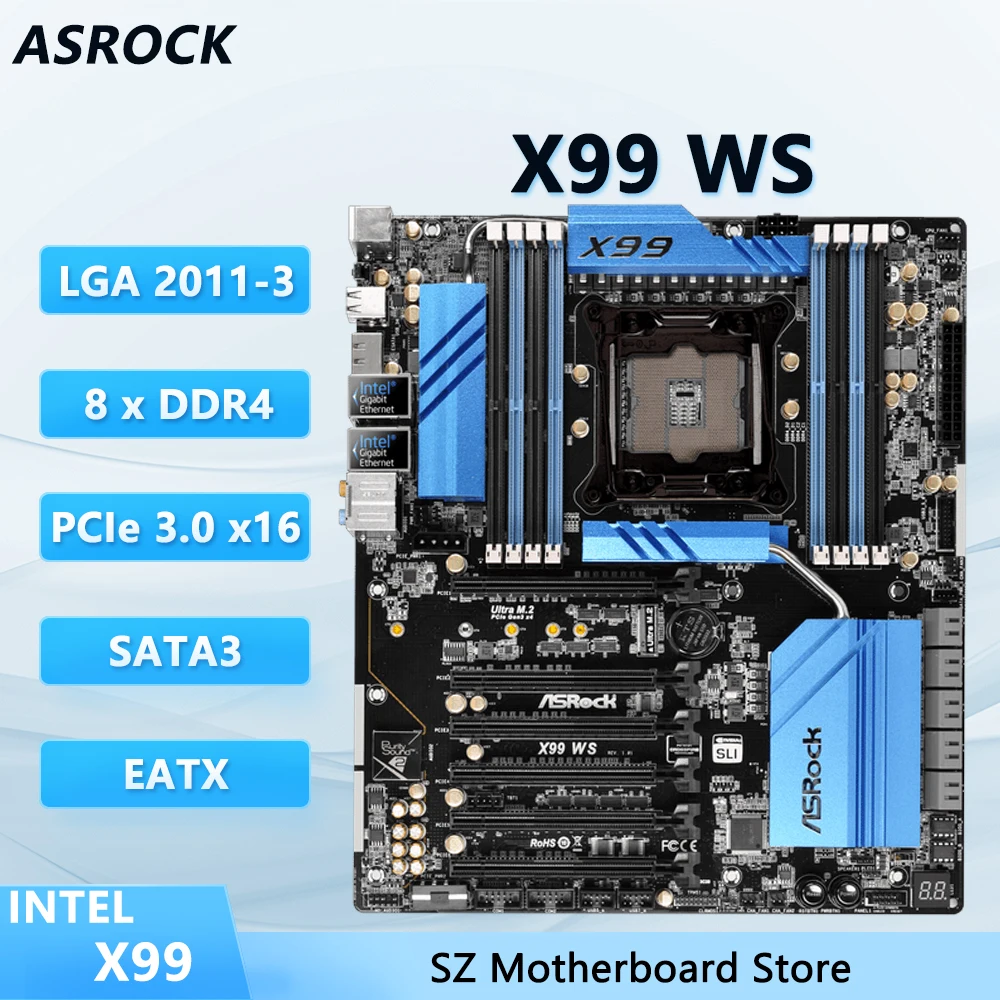 Материнская плата ASROCK X99 WS X99 LGA 2011-3 с поддержкой Xeon E5-2678 v3/2680 v4 i7-5820K/5930K Xeon E5-2670 v3 Процессор DDR4 M.2 EATX
Материнская плата ASROCK X99 WS X99 LGA 2011-3 с поддержкой Xeon E5-2678 v3/2680 v4 i7-5820K/5930K Xeon E5-2670 v3 Процессор DDR4 M.2 EATX