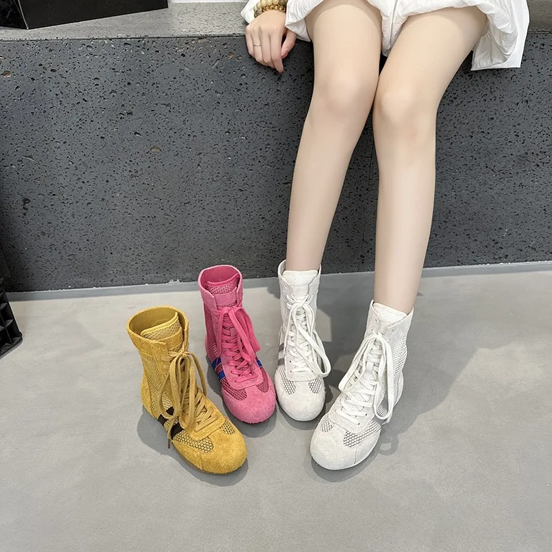 Women's Boxing Boots Breathable Sports High Top De Xin Shoe Soft Surface Version Hollow Net Casual Leisure Shoes
Women's Boxing Boots Breathable Sports High Top De Xin Shoe Soft Surface Version Hollow Net Casual Leisure Shoes
