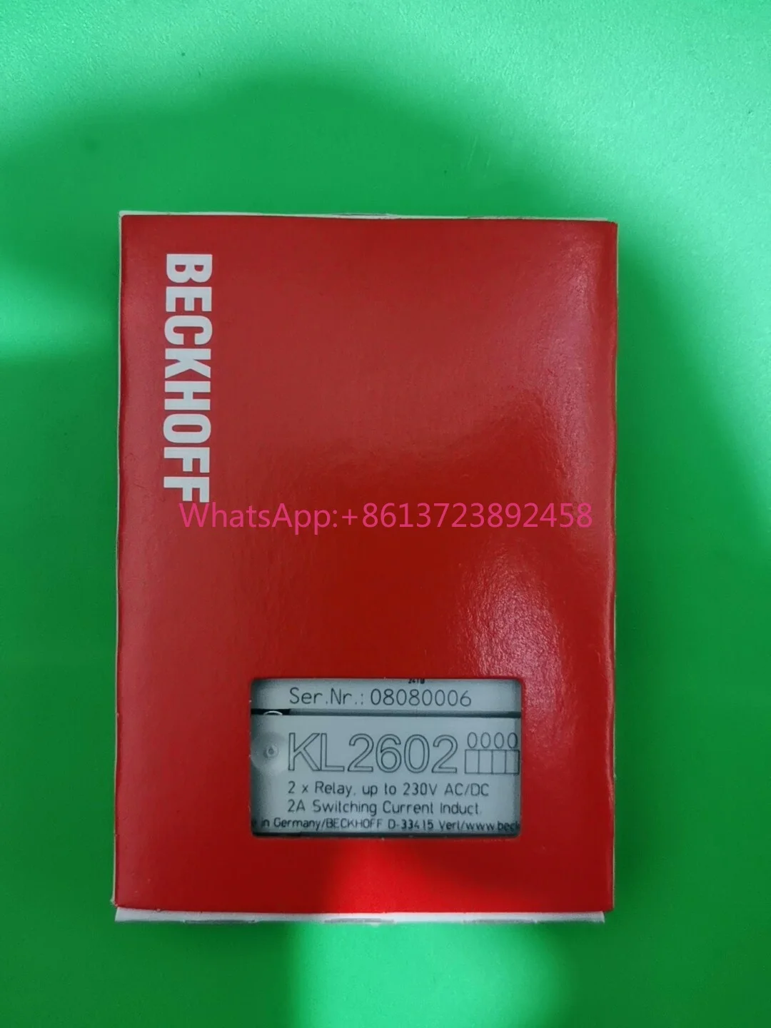 KL2602 Beckhoff module, brand new original and genuine.
KL2602 Beckhoff module, brand new original and genuine.