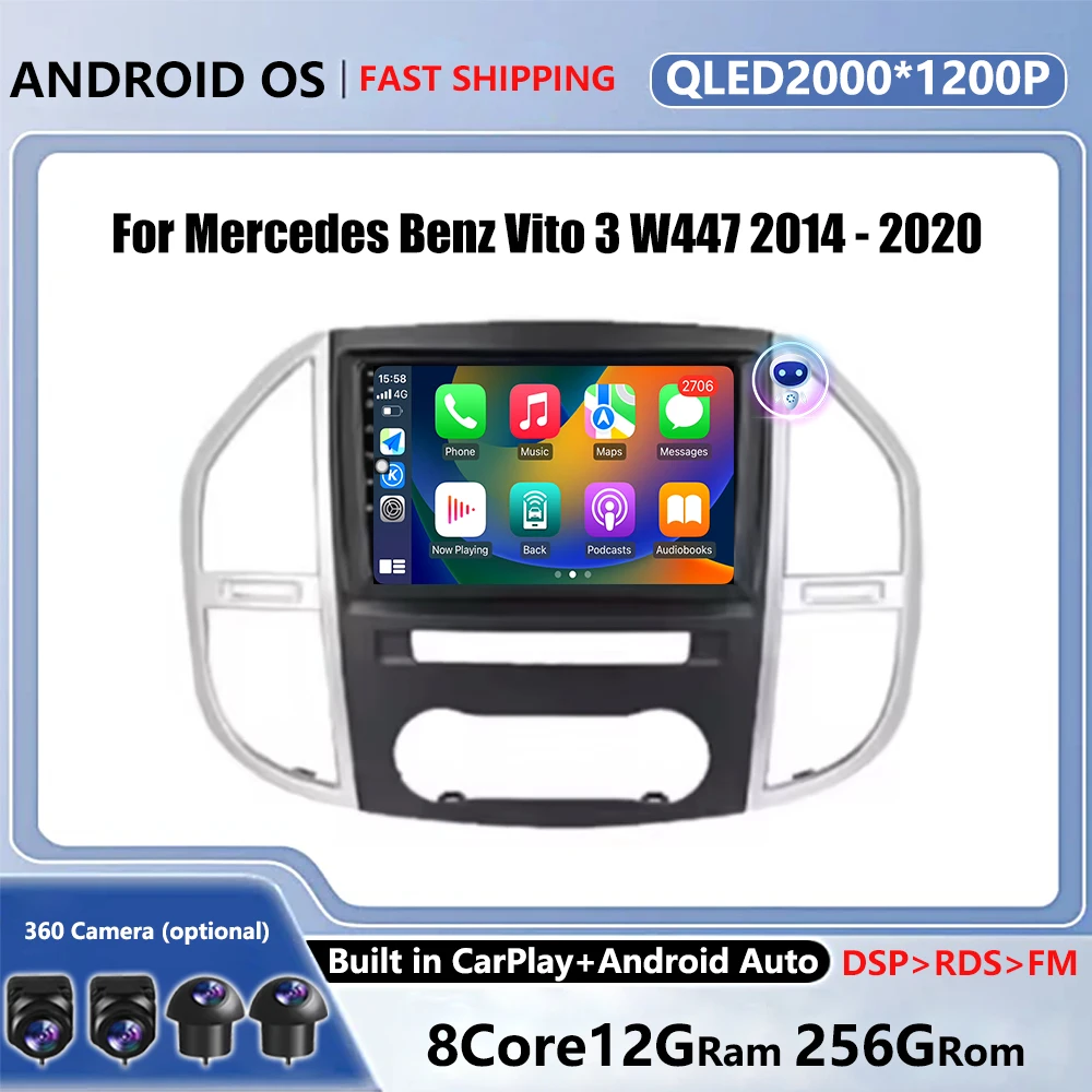 For Mercedes Benz Vito 3 W447 2014 - 2020 Car 4G Android OS Multimedia Head Unit Stereo Player GPS Navigation QLED screen WIFI
For Mercedes Benz Vito 3 W447 2014 - 2020 Car 4G Android OS Multimedia Head Unit Stereo Player GPS Navigation QLED screen WIFI