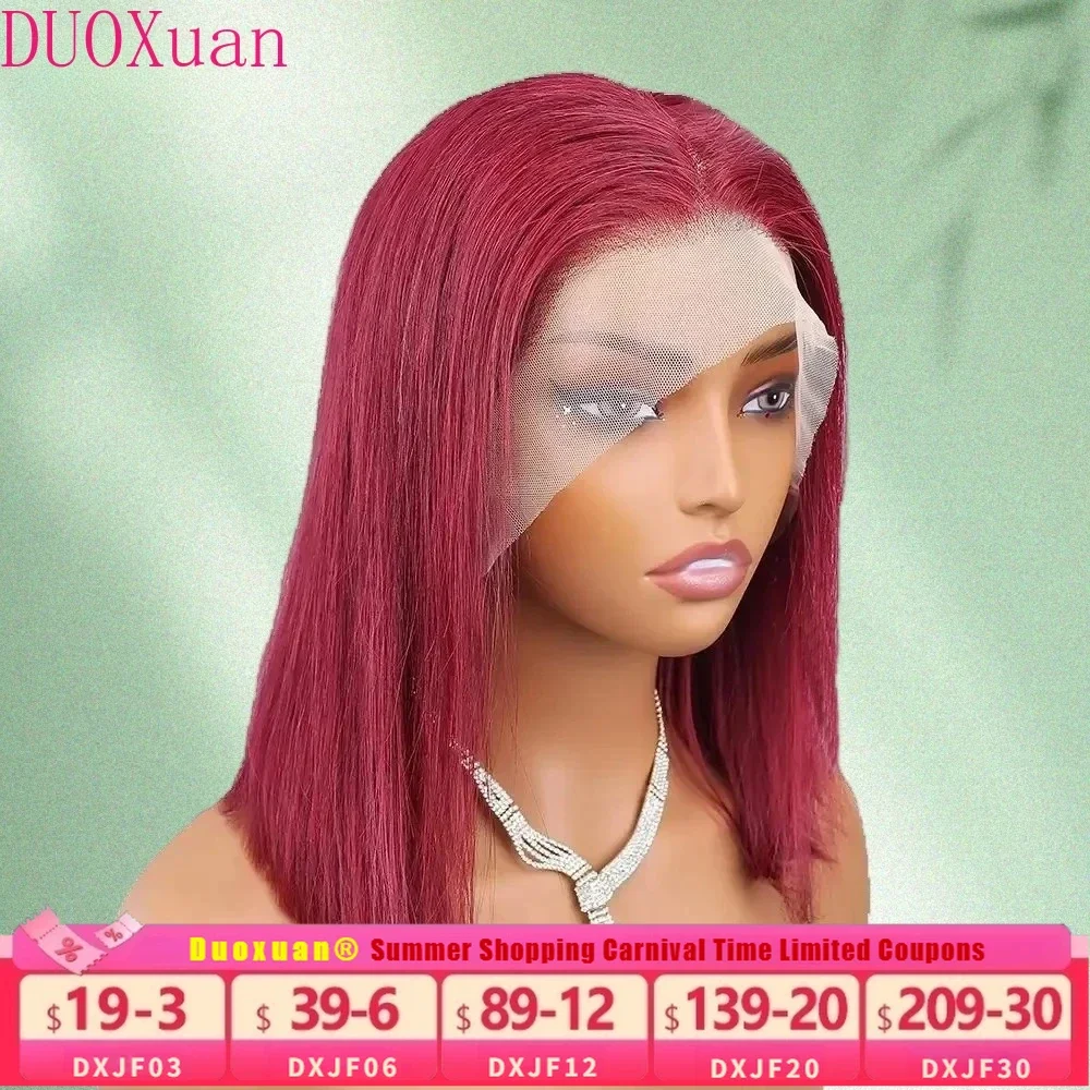 DUOXuan Burgundy Straight Bob Wig 13x4 Transparent Lace Frontal Wigs Wine Red Human with Baby Hair No Glue for Cosplay 14 Inch
DUOXuan Burgundy Straight Bob Wig 13x4 Transparent Lace Frontal Wigs Wine Red Human with Baby Hair No Glue for Cosplay 14 Inch
