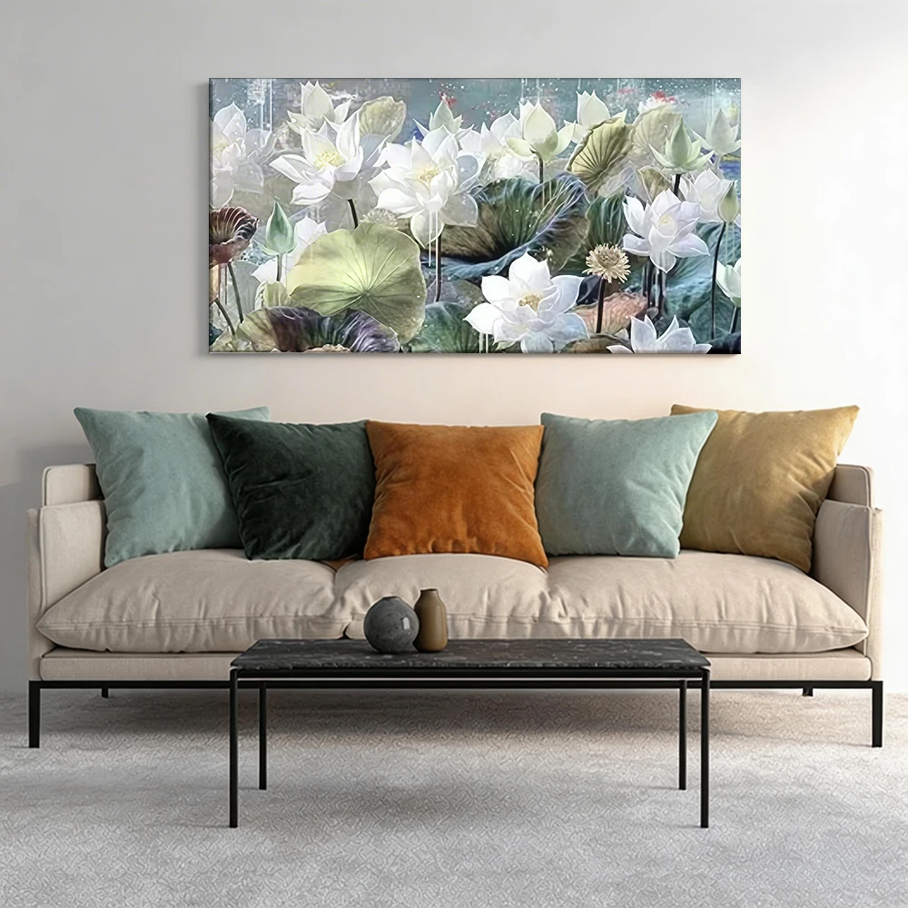 1pcwooden frame canvas decorative painting White lotus flowers, lush green leaves.Corridor, Living Room Decoration
1pcwooden frame canvas decorative painting White lotus flowers, lush green leaves.Corridor, Living Room Decoration