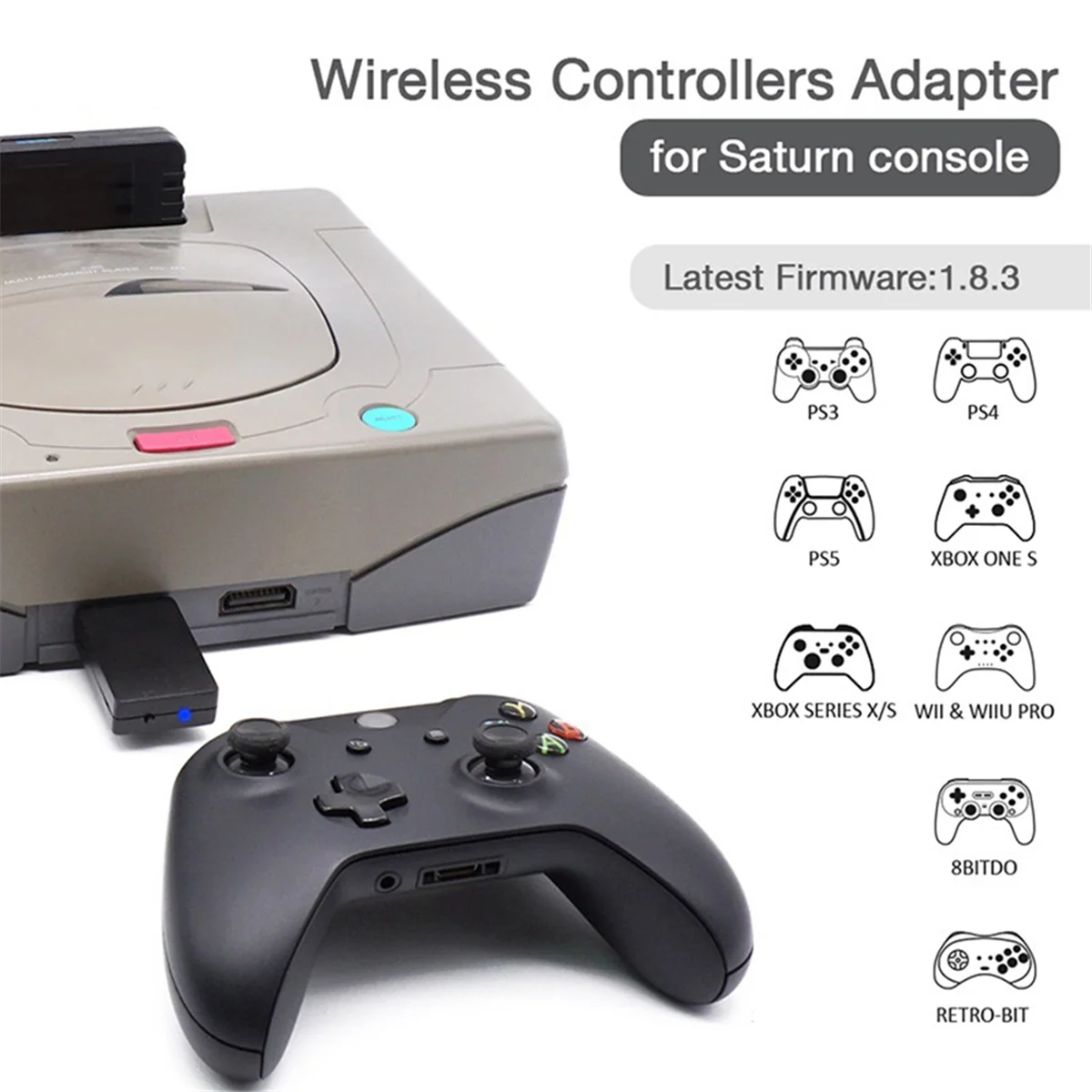 Bluetooth Wireless Controller Adapter for Saturn Console to PS4 PS5 Switch Pro Switch Joycon Xbox One S Controller Grey
Bluetooth Wireless Controller Adapter for Saturn Console to PS4 PS5 Switch Pro Switch Joycon Xbox One S Controller Grey