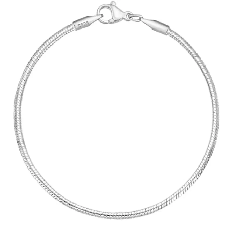 Charm Bracelet 925 Sterling Silver Bracelets for Women 2mm Dainty Snake Chain Bracelet Jewelry Gifts for Her
Charm Bracelet 925 Sterling Silver Bracelets for Women 2mm Dainty Snake Chain Bracelet Jewelry Gifts for Her