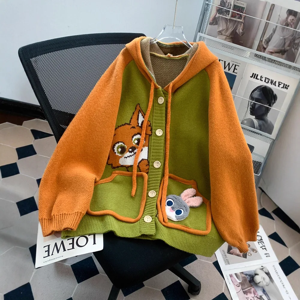 Ленивый и милый свободный свитер с капюшоном и кроликом лисы для женщин, новый дизайн, вязаный кардиган
Ленивый и милый свободный свитер с капюшоном и кроликом лисы для женщин, новый дизайн, вязаный кардиган