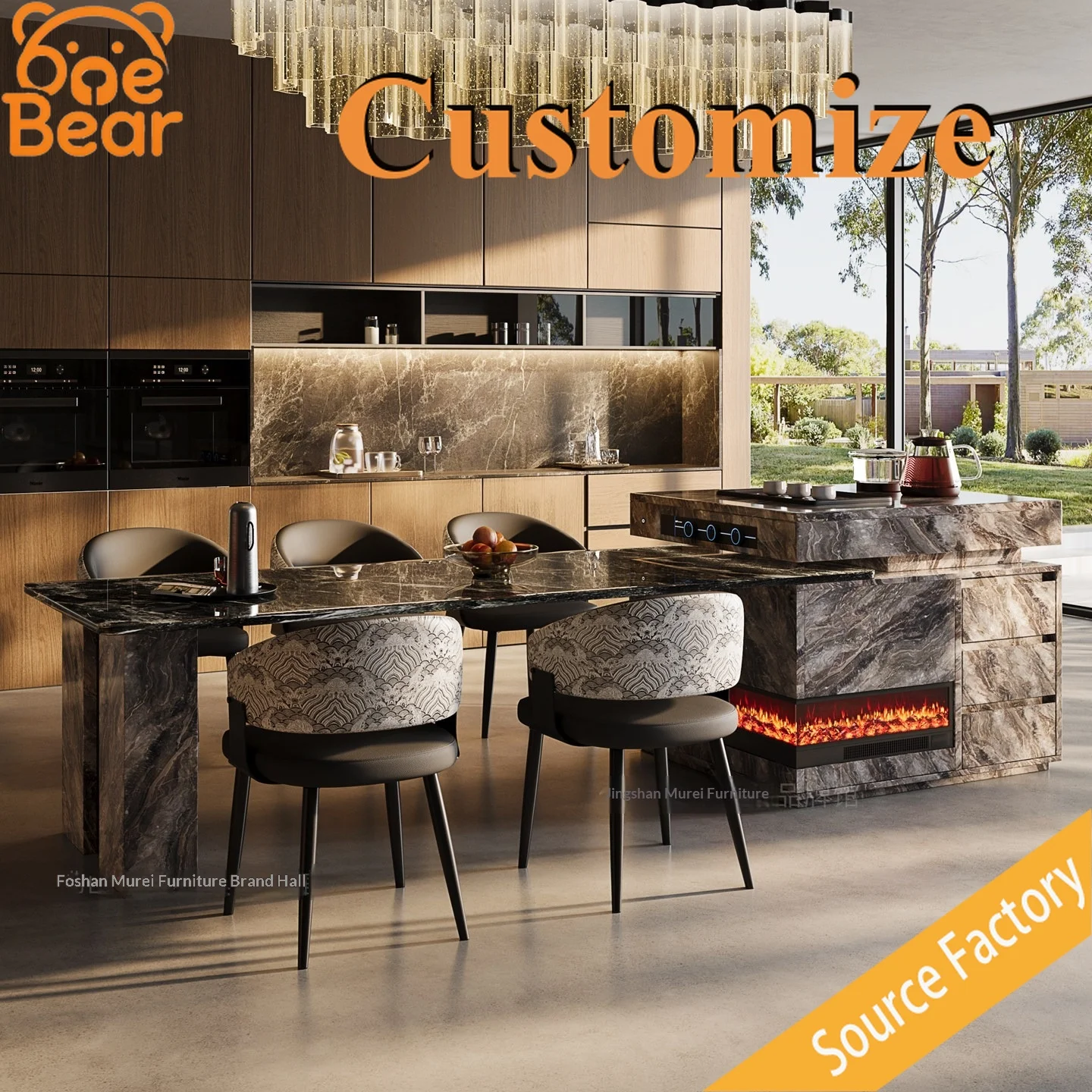 Custom Size Marble Kitchen Island Solid Stone Countertop Easy To Maintain for Apartment Villa Interior Renovation Project
Custom Size Marble Kitchen Island Solid Stone Countertop Easy To Maintain for Apartment Villa Interior Renovation Project