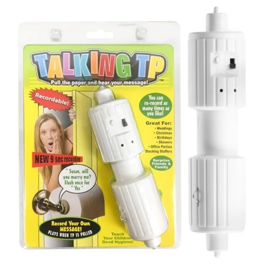 Talking Toilet Paper Spindle - Playful Prank Practical Jokes, Christmas Gag Gift with Customizable Messages, Fits All Holders,
Talking Toilet Paper Spindle - Playful Prank Practical Jokes, Christmas Gag Gift with Customizable Messages, Fits All Holders,